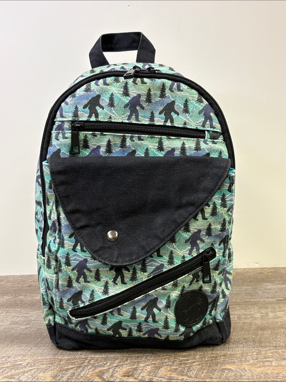 Sipsey Wilder Bigfoot Mini Backpack Sling Bag Sasquatch Print Crossbody